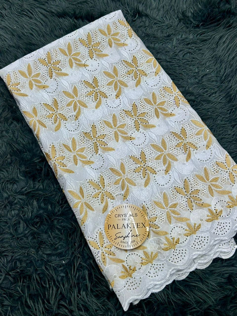 Dentelle & Haute Riche & Swiss Voile Lace Fabric With Scarf African Lace Fabrics 2024 High Quality Lace 100%Cotton Dry Embroidery Fabric For Party Dress